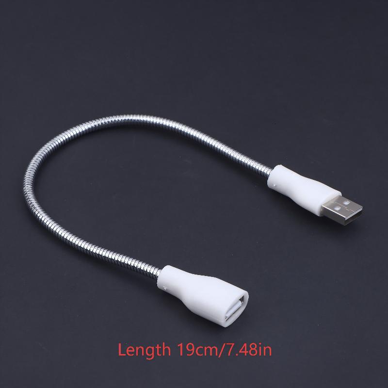 Przedłużacz USB z lampką LED i wentylatorem Zasilacz Adapter Kabel męski na żeński Elastyczny przewód w metalowym oplocie Do lampki biurkowej Lampki nocnej