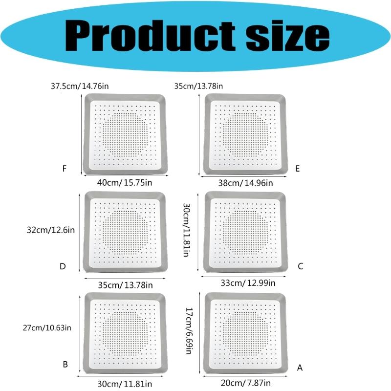 Square Aluminum Alloy Pizza Pan Even Heat Distribution Baking Tray Ideal For Home And Restaurant