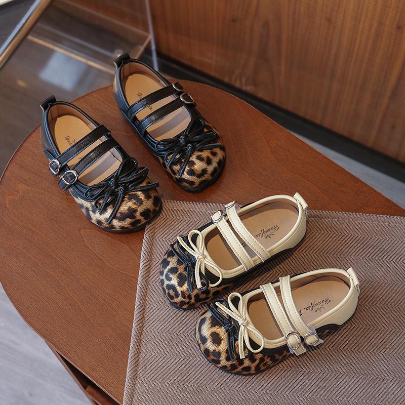 Leopardenmuster Leder Schuhe für Mädchen Mode Prinzessin Hohe Qualität Weiche Sohlen Hochzeitsfeier Schuhe Kind Flache Schuhe I09275
