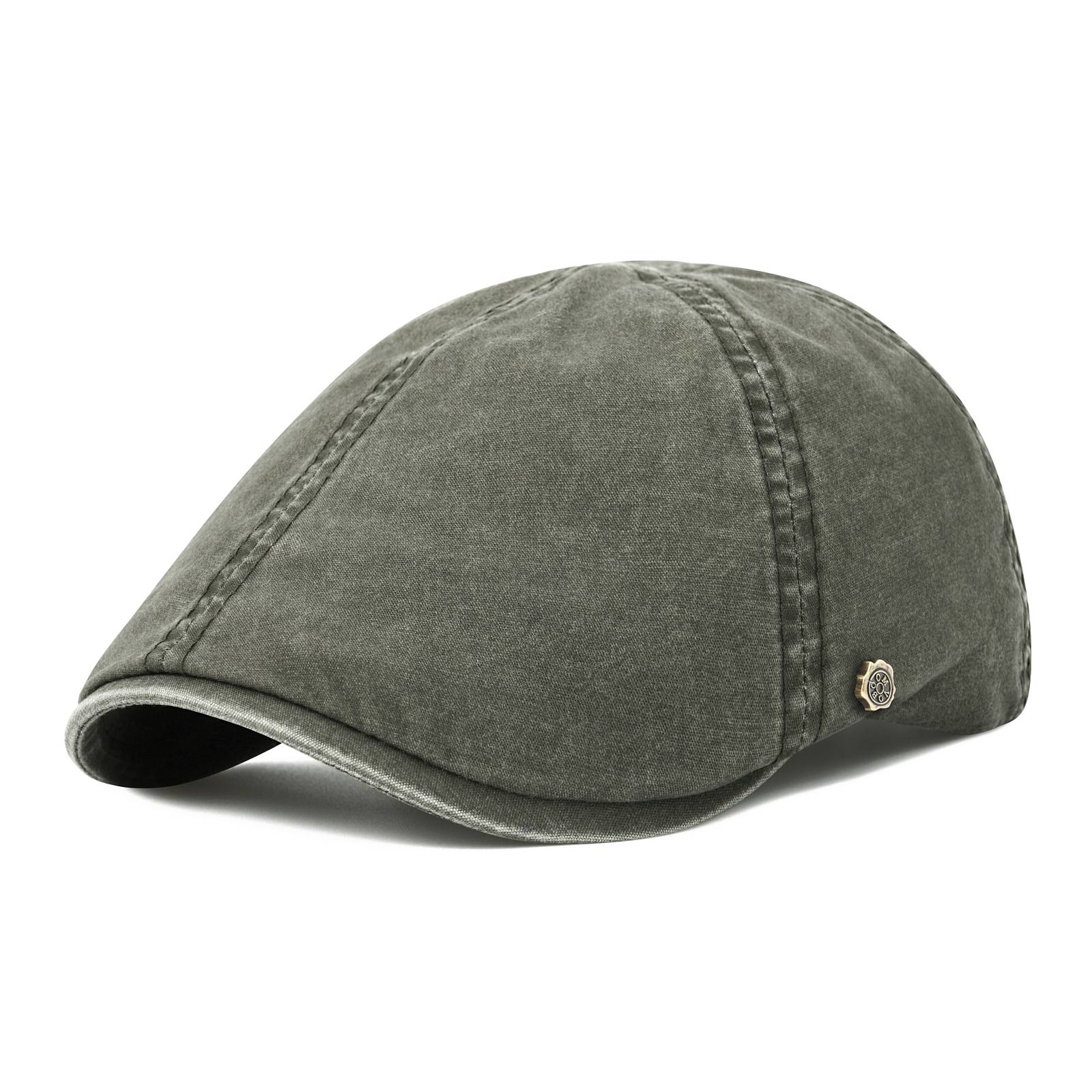 

VOBOOM 100% Man s Beret Cotton Gatsby Hat Ivy Cap Irish Hunting Newsboy Cap Flat Cap Cabbie Hats Driving Golf Caps 57-60cm
