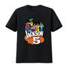 Jackson 5 Disegno Animato Vintage T-shirt Grigio Medio con Michael Jermaine Tito vintage Lavato abbigliamento firmato Morbido homme