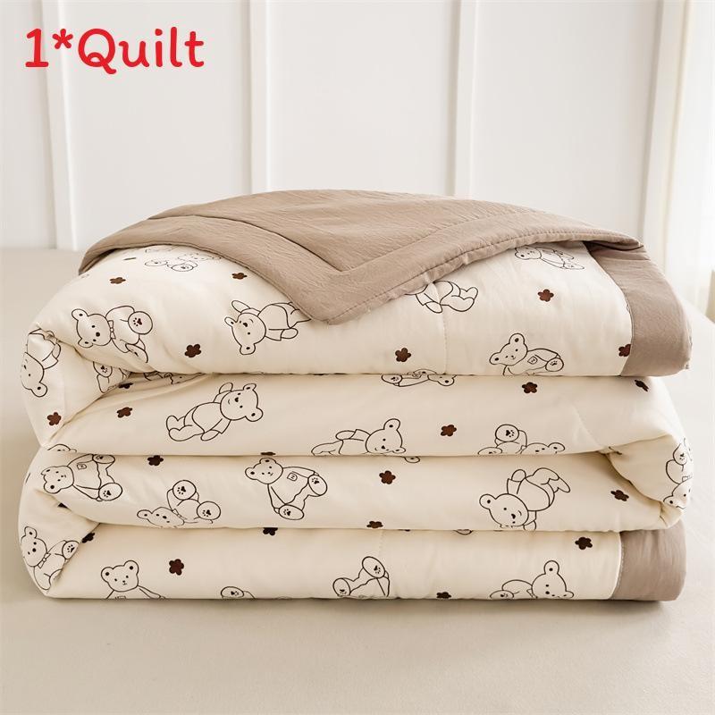 

Bear Dog Capybara Flower Animal Print Summer Air Conditioner Quilt Home Use Style A,100x150cm