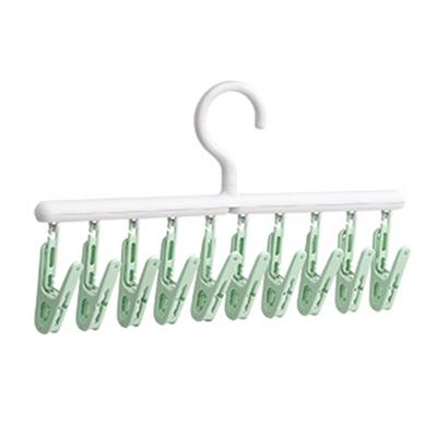 Socks Hanger Multifunctional 360 Degree Rotating 10 Clips Socks Drying Rack for Dormitory Home