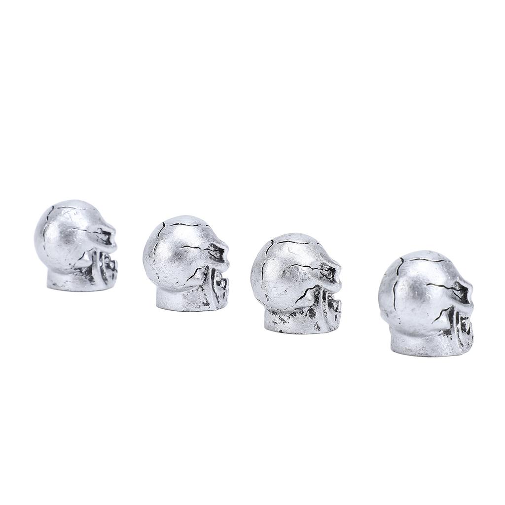 4 Pcs Skull Valve Stem Caps 7mm Diameter Car Tires Valve Stem Caps Airtight Seal for Car Truck Bike