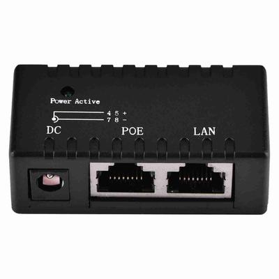 POE Ayırıcı Güç Üzerinden Ethernet Enjektör Adaptörü LAN Ağı İçin Siyah