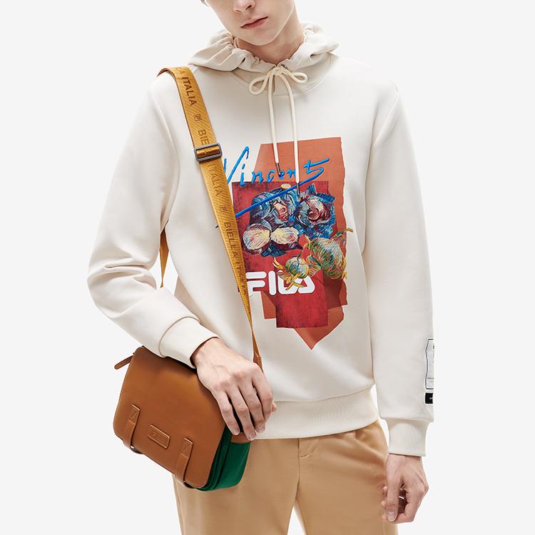 Fila X Van Gogh Museum Kollaboration Fa Fan Serie Bedruckter Sportstrick Pullover Hoodie Herren Hoodies Laktose F11M218210F-BG