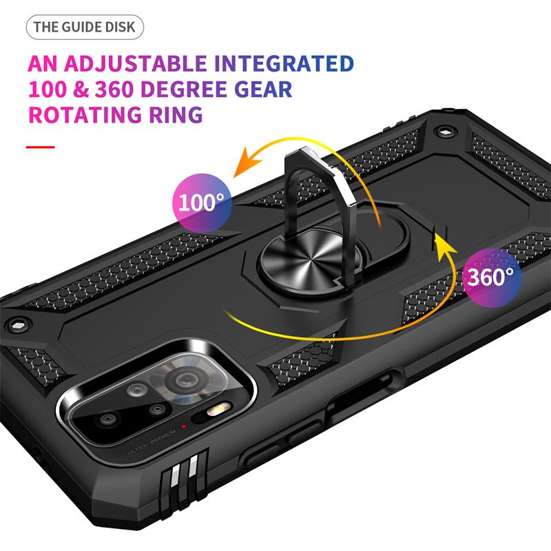 For Xiaomi Poco M5S Case Armor Shockproof Phone Case for Poco Poko Pocco Little M5S M 5S M5 S Magnet Car Holder Ring Stand Cover