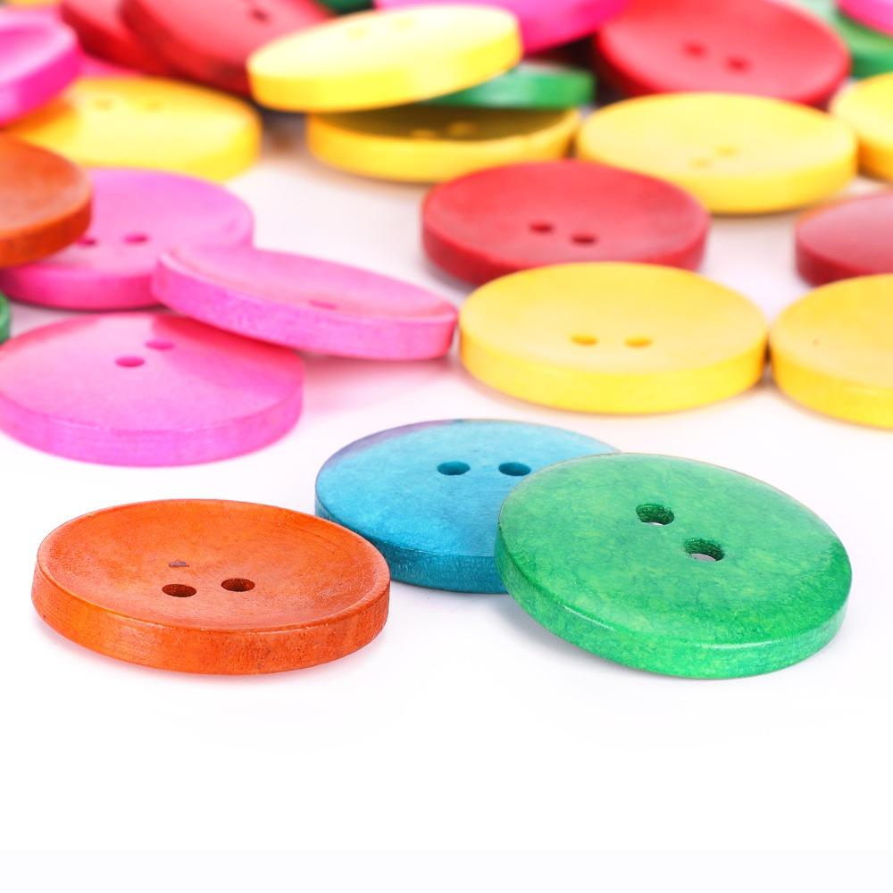 150pcs Multicolor Wooden Buttons 2 Holes DIY Craft Supplies Large Buttons Sewing Buttons DIY Craft
