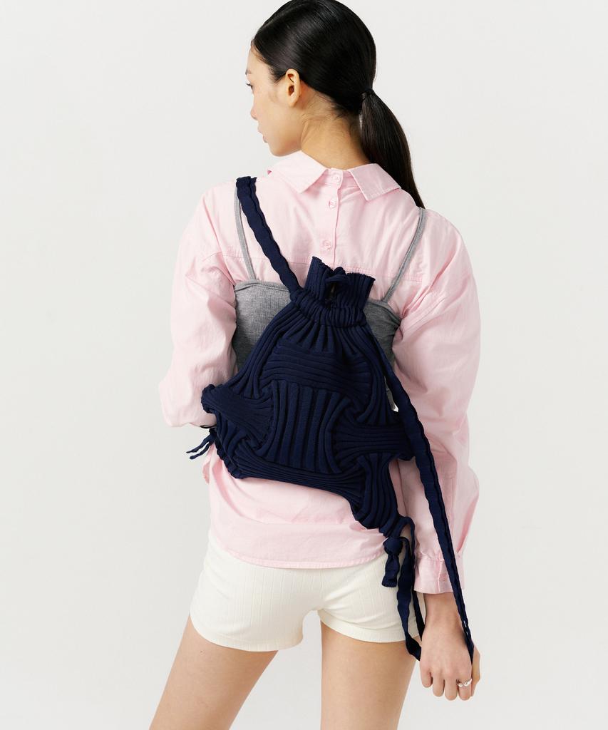 Pleatsmama New Bow Backpack Navy