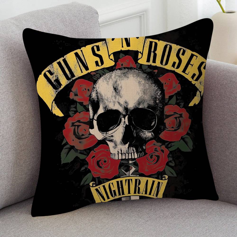 Rock Band Guns N Roses Cute Cartoon L Game Cushion Cover Pillowcase Upholstery Sofa Throw Pillow Home Decor Pillowcas