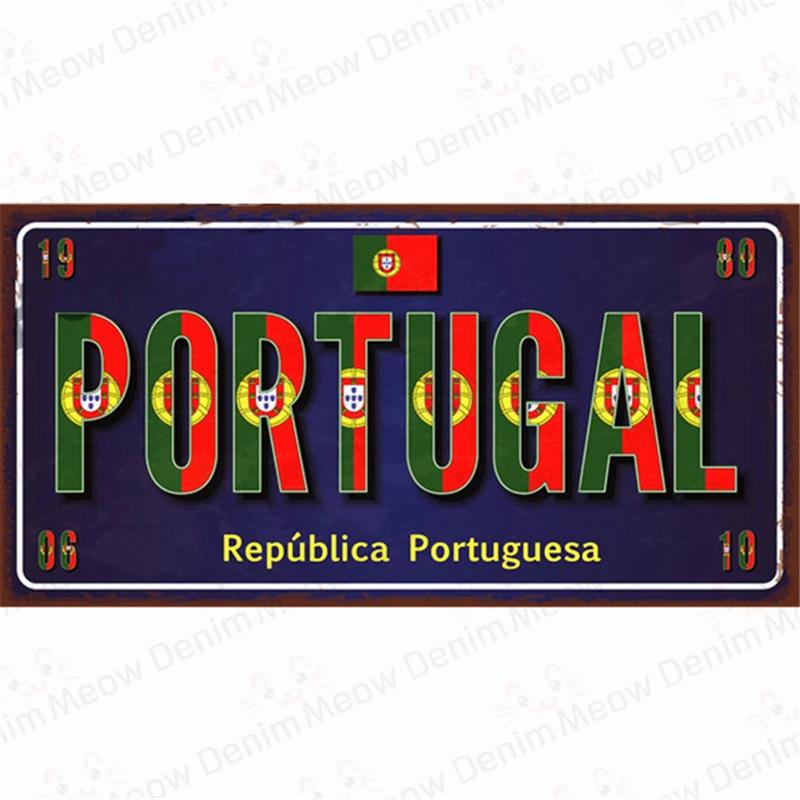 

Country Metal Sign Tin Plate, France, Russia, Car, Garage, Club Decoration, Spain, Poland, London, Portugal, Korea Plate, N397 15x30cm