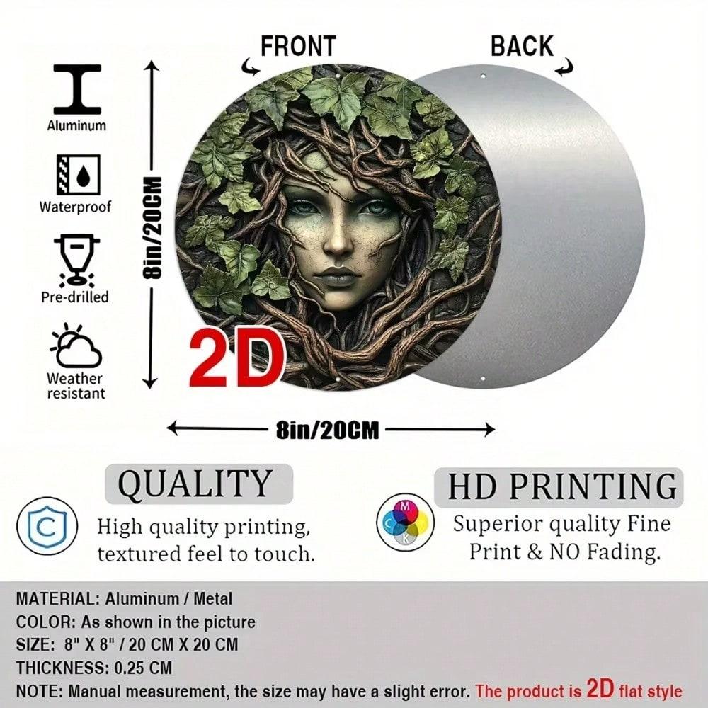 

Rustic Tree Face Metal Sign Wall Art Gift Vintage Farmhouse Decor for Home різнокольоровий