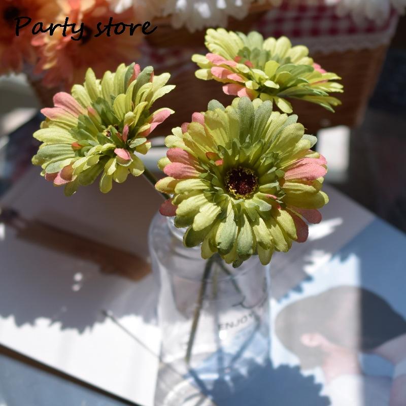Artificial Silk Gerbera Flowers Wedding Home Decoration Fake Daisy Chrysanthemum Party Home Decoration 3Pcs 6Pcs Batch of 23cm