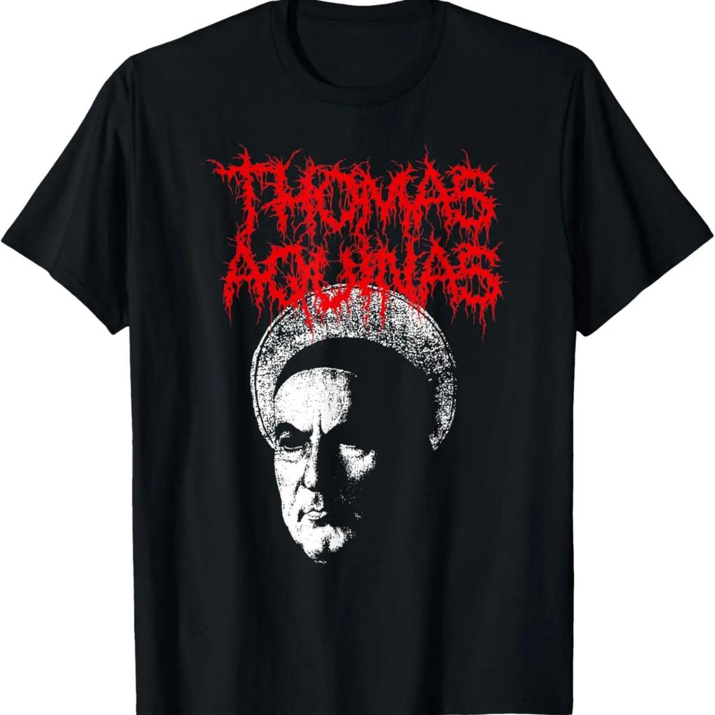 Thomas Aquinas Heavy Death Metal Philosopher T-Shirt