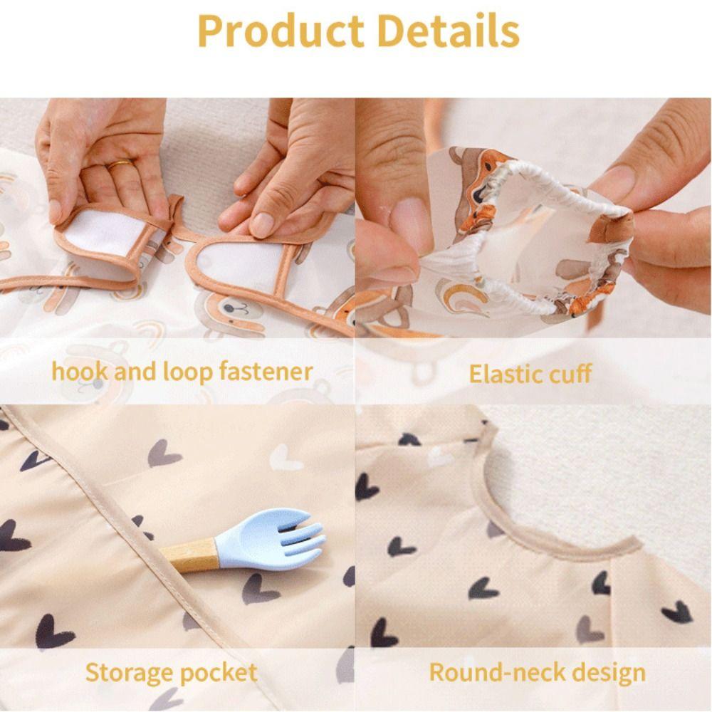 Cute Baby Feeding Bibs Cartoon Patterns Children Bibs For Self Feeding Baby 0-3 Year