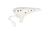TNG Ocarina [Alto/C/AC / 12-Hole / Emerald] High-Quality Ocarina for Tube Play (Includes Strap) Glazed Finish with Ocean Wave Pattern (White)