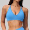 Seamless Halter Sports Bra with Detachable Straps & Criss-Cross Back for Women