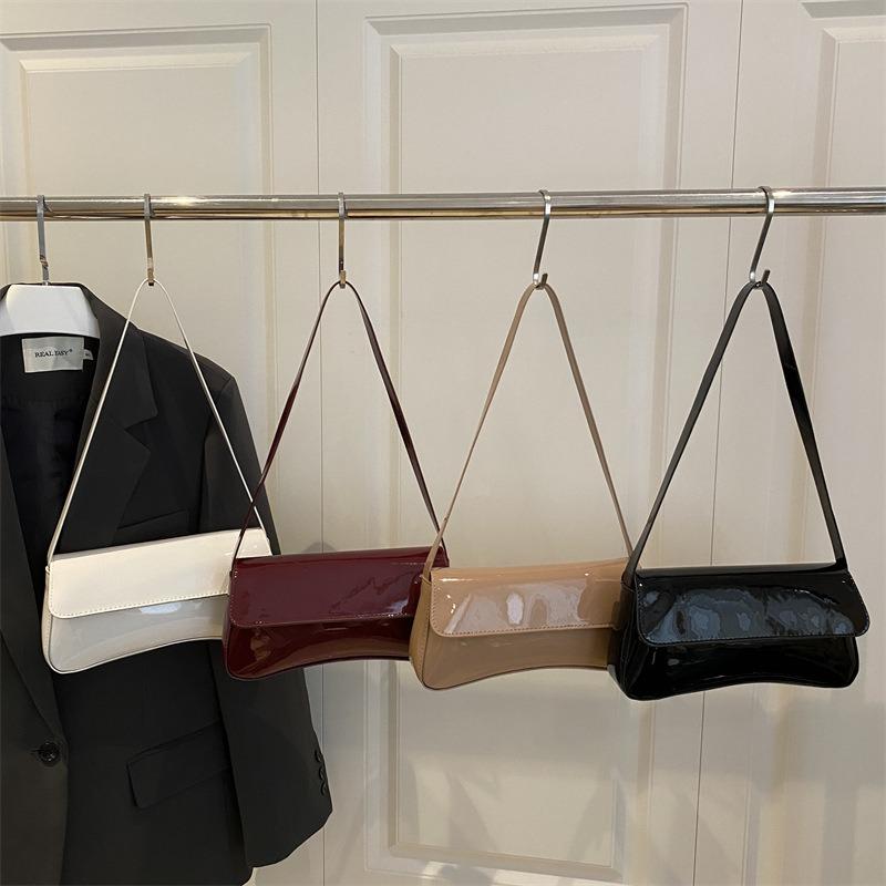 Baguette Underarm Bag 2 Summer New Stylish Simple Commuter Flip Retro Solid Color Shoulder Bag