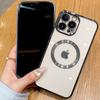 Przezroczyste etui magnetyczne do iPhone'a 15 14 13 12 11 Pro Max X XR Xs Max 7 8 Plus Se 2020 do Magsafe miękka pełna osłona ochronna z ochroną obiektywu