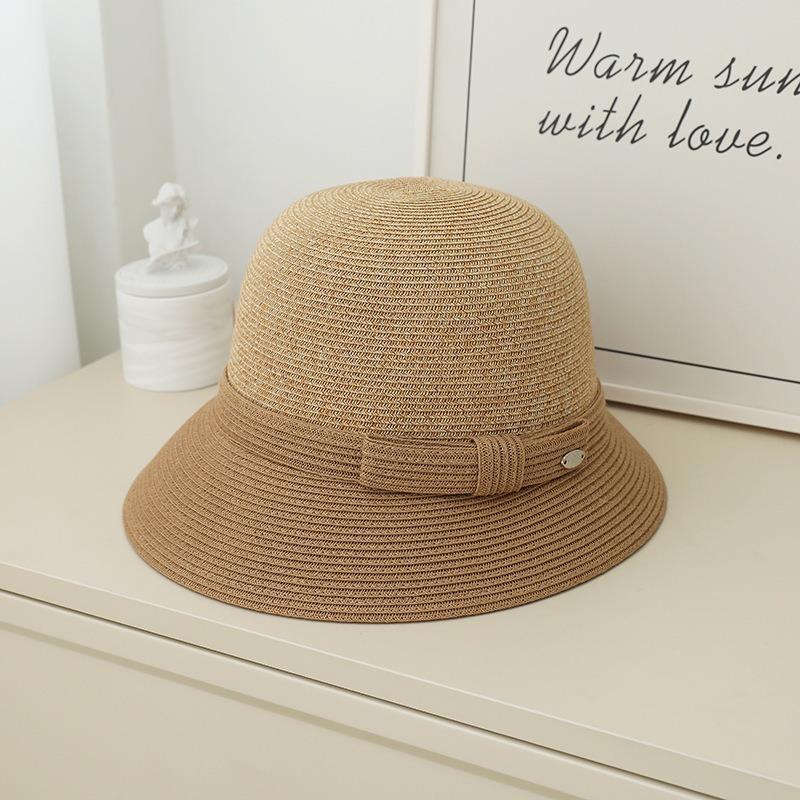 Sunscreen visor hat big eaves hat bucket hat women's basin hat, foldable sunscreen flat top straw hat seaside beach hat women