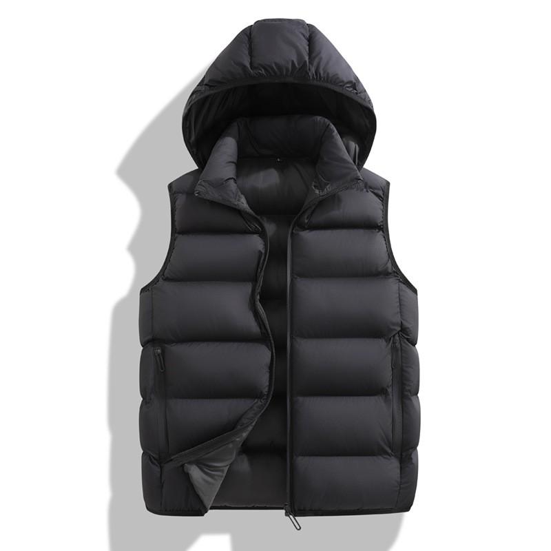 Herren Plus Size Leichte Winter Kapuzen Daunenweste Lässige Warme Ärmellose Jacke Tägliche Kleidung