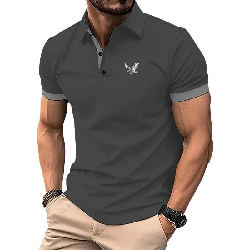 Nové letní polokošile Slim Fit s krátkým rukávem Pure Color Stojánek s límečkem Muži Business Ležérní Polokošile Topy