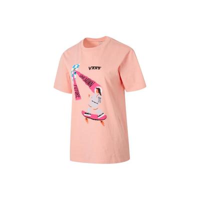 Vans X Nichinichi Kollaboration Grafikdruck Laufen Sport Kurzarm Amerikanisches Vintage T-Shirt Damen Oberteile Rosa VN0A5H4RZEE