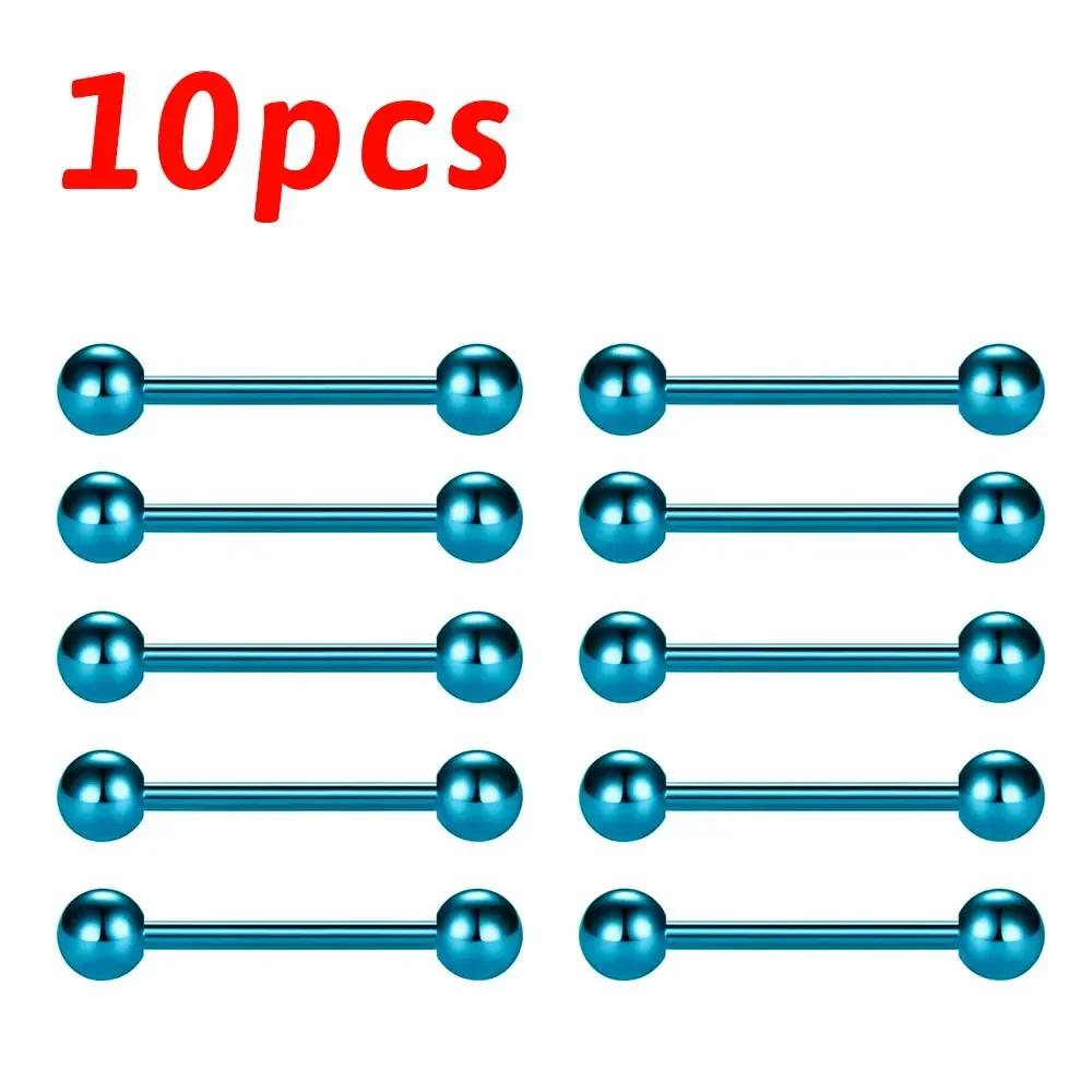 1/10pcs F136 Implant Grade Titanium Internal Thread Barbell Straight Piercing 14G 16G Bar Tongue Nail Lip Industrial Anodized