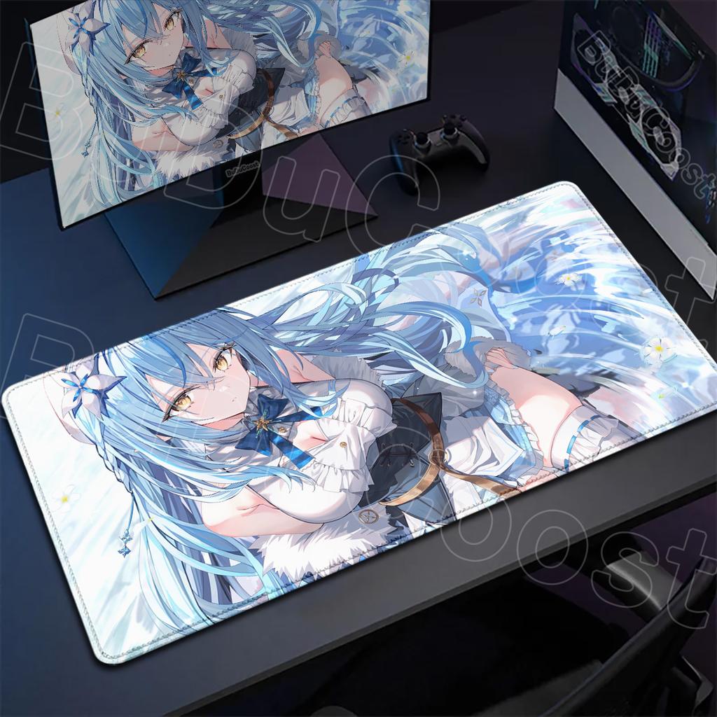 Kawaii Desk Carpet Office Gaming Accessories Hololive Yukihana Lamy Mouse Pad Large Laptop Keyboard Mat Non-slip PC Computer Rug