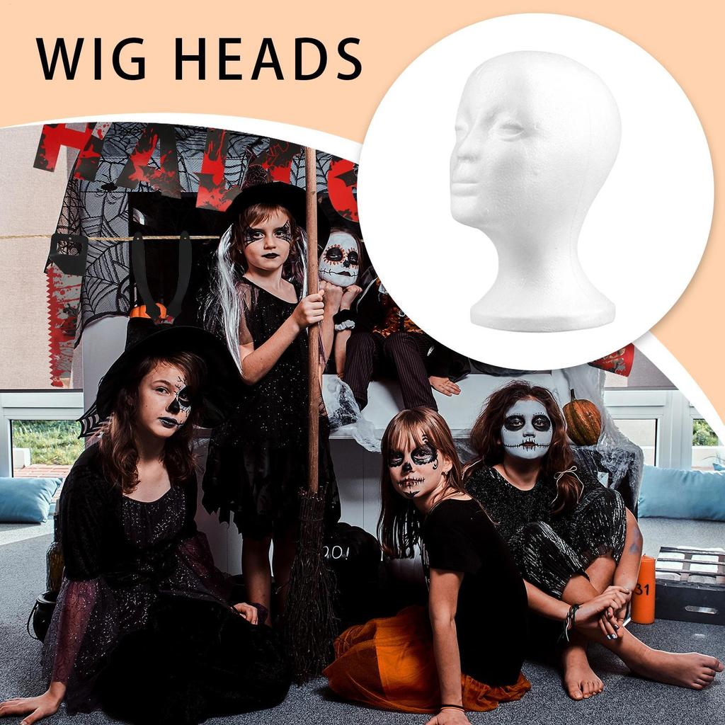 Foam Mannequin Head Women Head Mannequin for Wigs Styling Beauty Supplies Display Rack Accessories for Travel Cosmetology