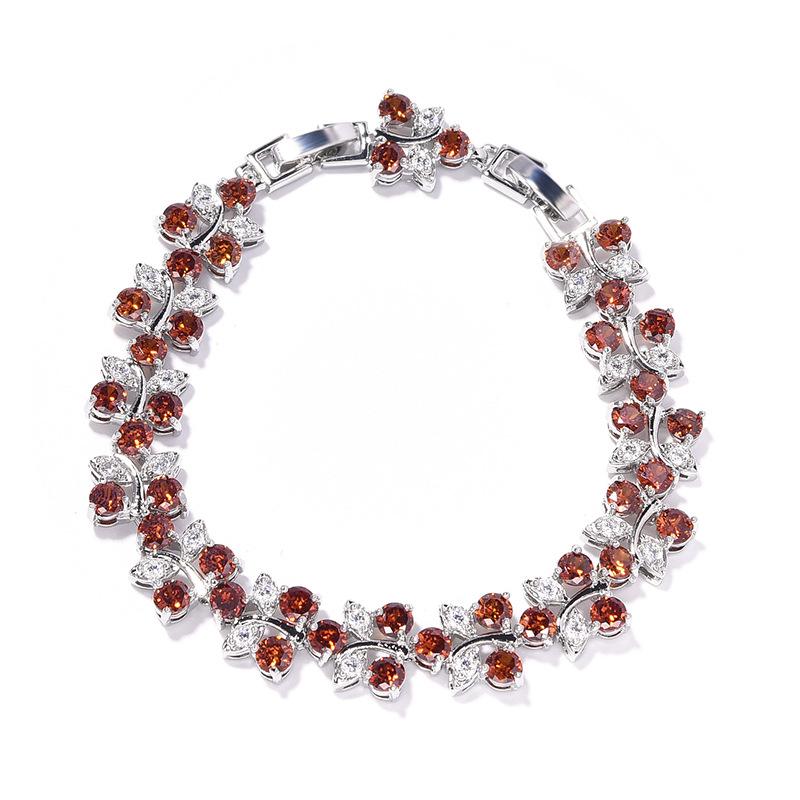 Light Luxury Rainbow Flower Bracelet Girls Niche Versatile Color Zircon Jewelry Women'S Bracelet