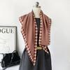 140X85X63cm Vintage Print Triangle Scarf Silk Feel Scarves Headband Neck Wrap Waist Belt Shoulder Shawl for Women Daily Outfit