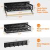 Spice Racks Magnetic for Refrigerator Magnetic Spice Shelves with Paper Holder Moveable 6 Hook Rack Magnetic Fridge Organizer S