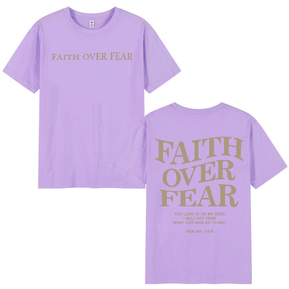 Faith Over Fear Christian Bible Verse TShirts Unisex Unisex Fashion ONeck Short Sleeve TShirt Summer Casual 100Cotton T Shirts