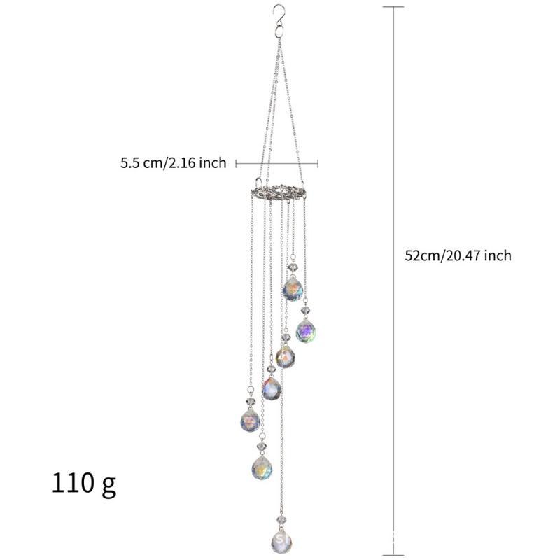 New Garden Decoration Pendant Lucky Tree Seven Colors AB Color Lighting Ball Sun Catcher Crystal Wind Chimes