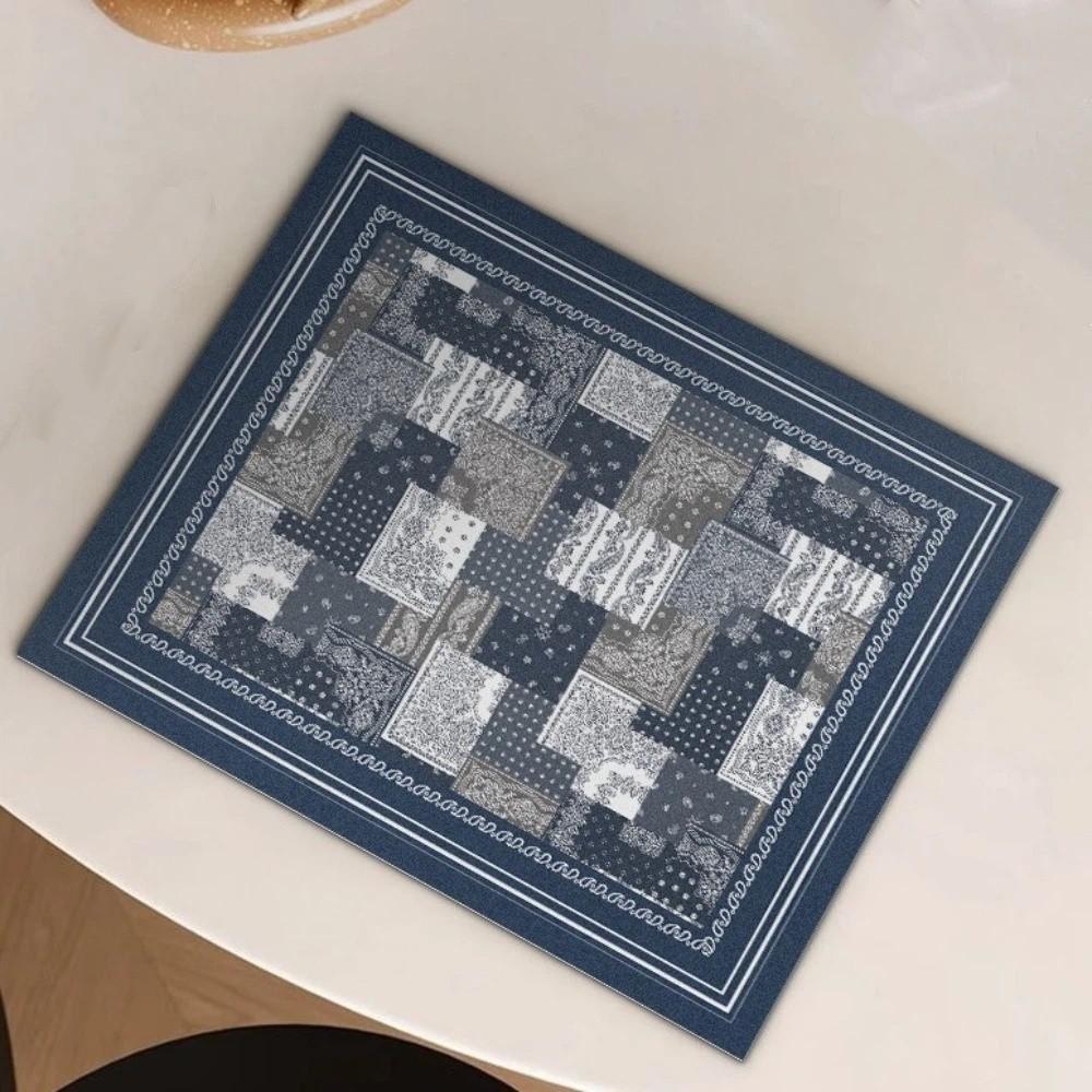 Quick Dry Rural Floral Dinner Mat Non-slip Kitchen Drain Mat Heat Insulation Mat Home Decor