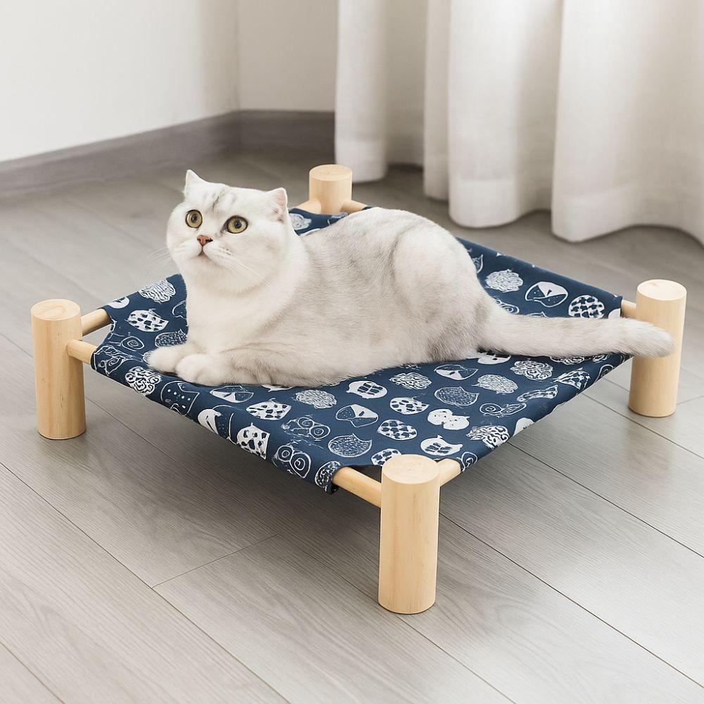 Breathable Elevated Cat Bed Wooden Cat Mat Creativity Cat/Dog Hammock  Four Seasons  Pets Furniture