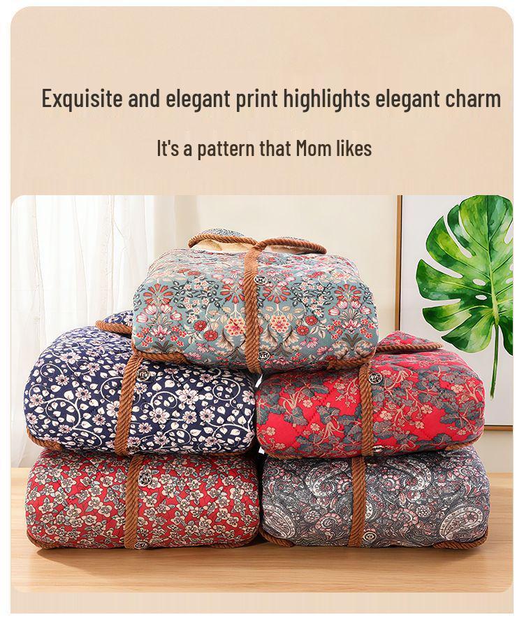 Floral Lapel Cotton Padded Jacket: Thick, Short Style for Middle-Aged and Elderly Women, Perfect for Autumn and Winter.