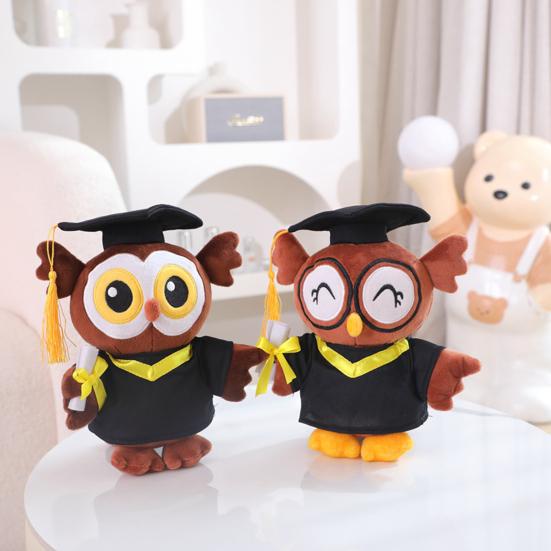 Păpușă Urs Bufniță Absolvire Drăguță Pluș Clasa 2025 Cadou pentru Ea El Personalizat Școală Animal de Pluș Mini Design Pălărie Doctorală Decorațiuni Absolvire