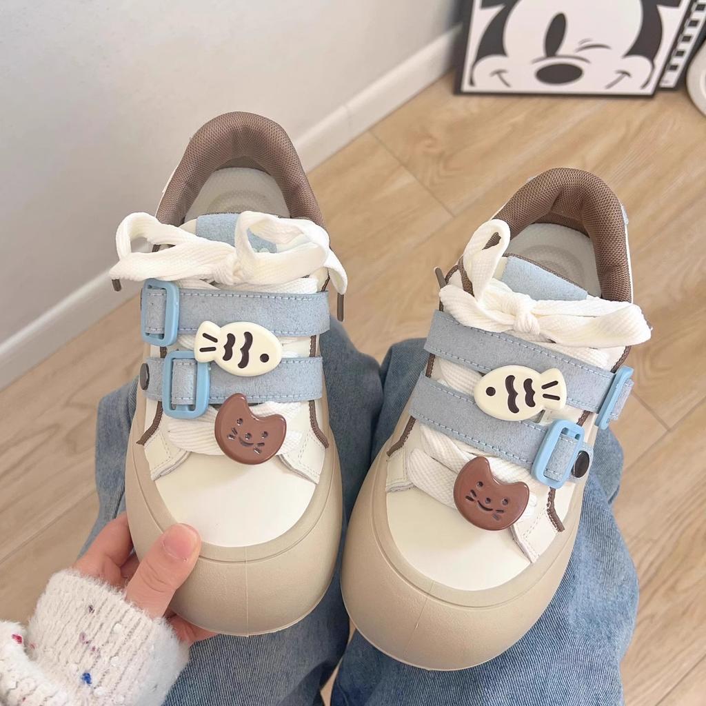 Dopamine board shoes 2025 new bread shoes ugly cute platform big head shoes cute style shoes schoolgirl round head shoes