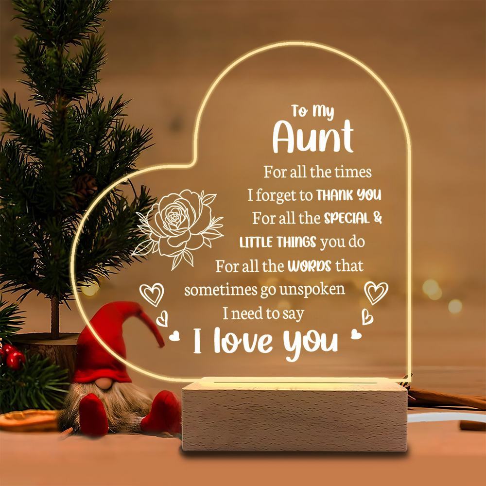 

1PC Acrylic Luminous Ornament Photography Accessories, USB Base, Best Aunt Gift, Xmas/Birthday Figurines Plastic чистый