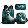Classico Popolare Novità Cervo Stampa 3D 3pz/Set alunno Zaini Scolastici Zaino Daypack per Laptop Borsa a spalla inclinata Astuccio