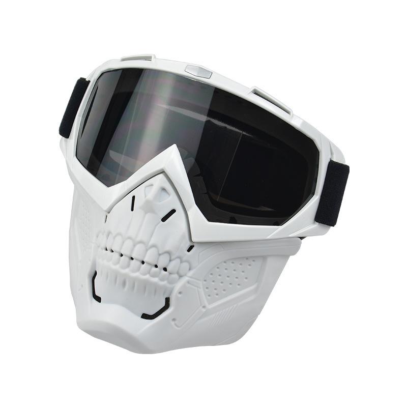 Anlorr New motorcycle riding windproof goggles with detachable sunshade, UV protection, skull face mask, and wind shield