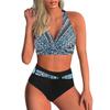 Ladies Swimwear Halter High Waisted Panty Set Split Swimwear