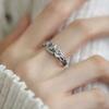 Retro Nine-Tailed Fox Ring for Women  New Chinese Style Cherry Blossom Small Fox Finger Ring Versatile Open Ring