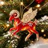 Acrylic Goat Hanging Ornament Christmas Tree Pendant Decorative with Decoration Rhinestone Golden Cord for New Year Party Xmas Pendant