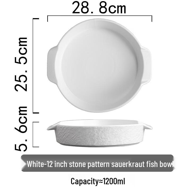 Abay Ceramic Double-Handle Serving Bowl