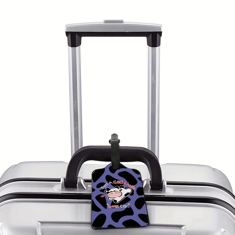 1 pz serie animali mucca modello etichetta bagaglio PU spazio pelle etichetta bagaglio anti-smarrimento etichetta viaggio carta d'imbarco