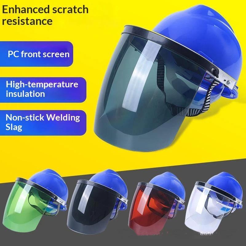 Welding Safety Helmet With Pc Face Shield Scratch Resistant Heat Insulation Anti Welding Slag For Industrial Welding