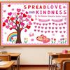 106PCS Valentine's Day Tree Bulletin Board Decor Set - Heart Paper Cutouts & Spread Love and Kindness Themed Wall Decor for Classroom, Home & School